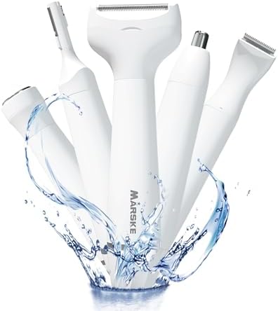 5 in 1 Electric Razors Bikini Trimmer for Women,Painless Facial Hair Remover,Wet & Dry Hair Removal Epilators for Arms, Legs, Underarms, Face, Nose,Eyebrow