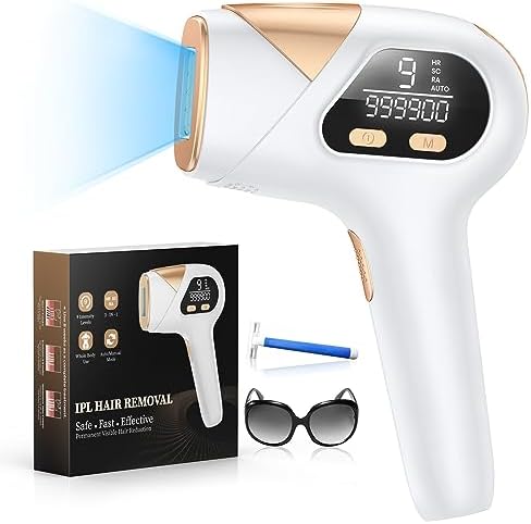 AMOTAOS Laser Hair Removal, IPL Hair Removal for Women and Men, 3-in-1 At-Home Permanent Hair Removal Device 9 Levels Upgraded 999900 Flashes Hair Remover for Face Armpits Arms Bikini Line Legs