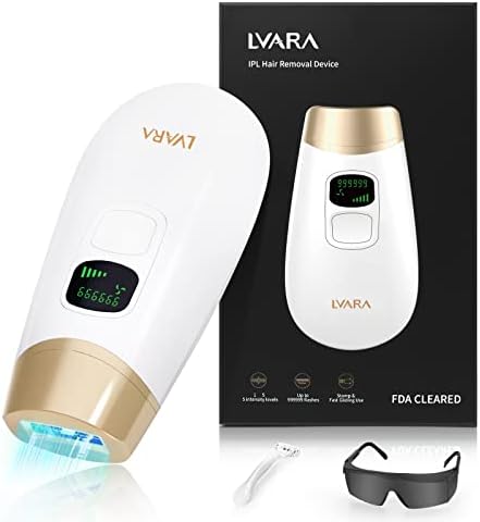 [FDA Cleared] IPL Hair Removal - LVARA Permanent Laser Hair Removal Device for Women Men - Painless At Home Hair Remover, 999,999 Flashes for Facial Bikini Legs Armpits